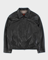 Vintage Y2K 00s Danier Leather Moto Harrington Jacket - L