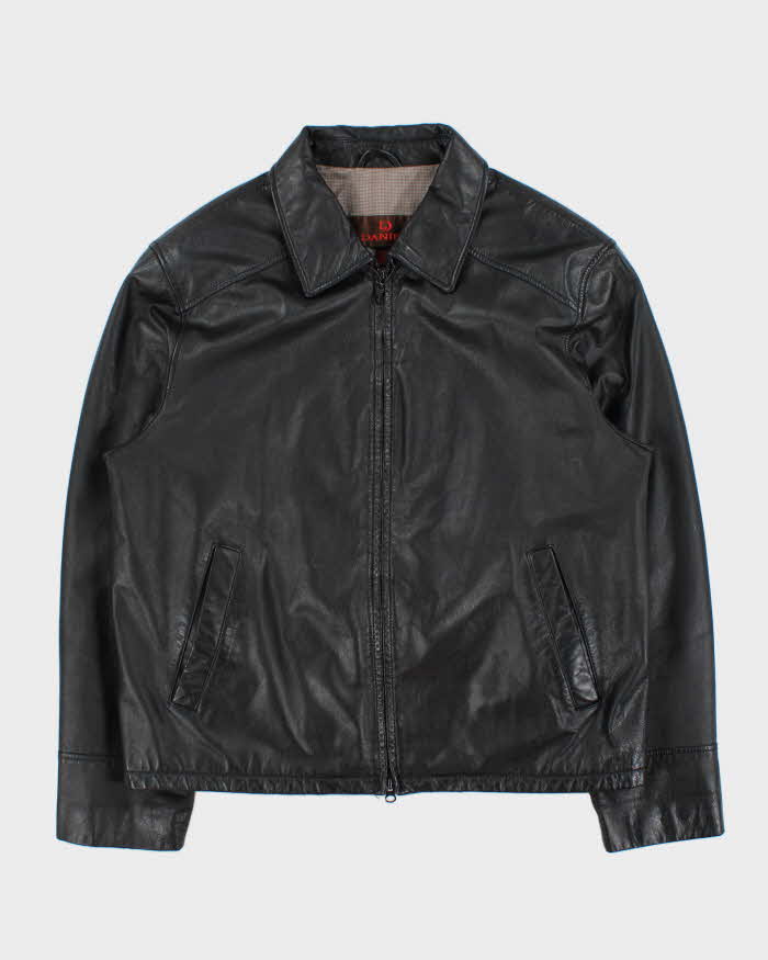 Vintage Y2K 00s Danier Leather Moto Harrington Jacket - L
