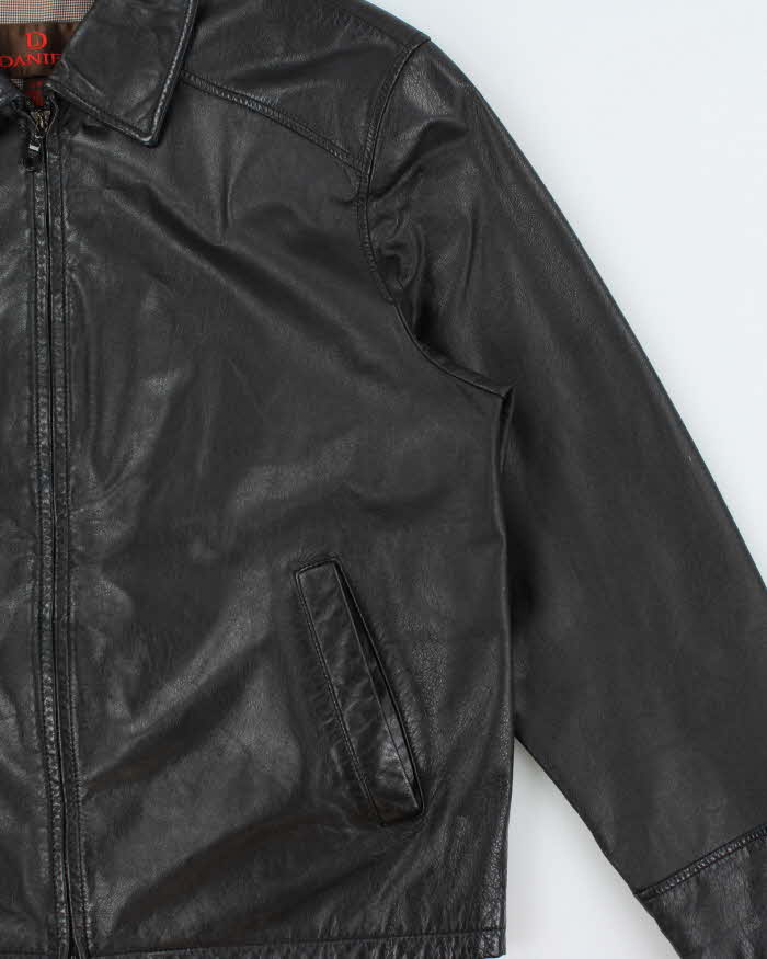 Vintage Y2K 00s Danier Leather Moto Harrington Jacket - L