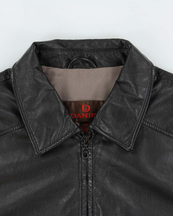 Vintage Y2K 00s Danier Leather Moto Harrington Jacket - L
