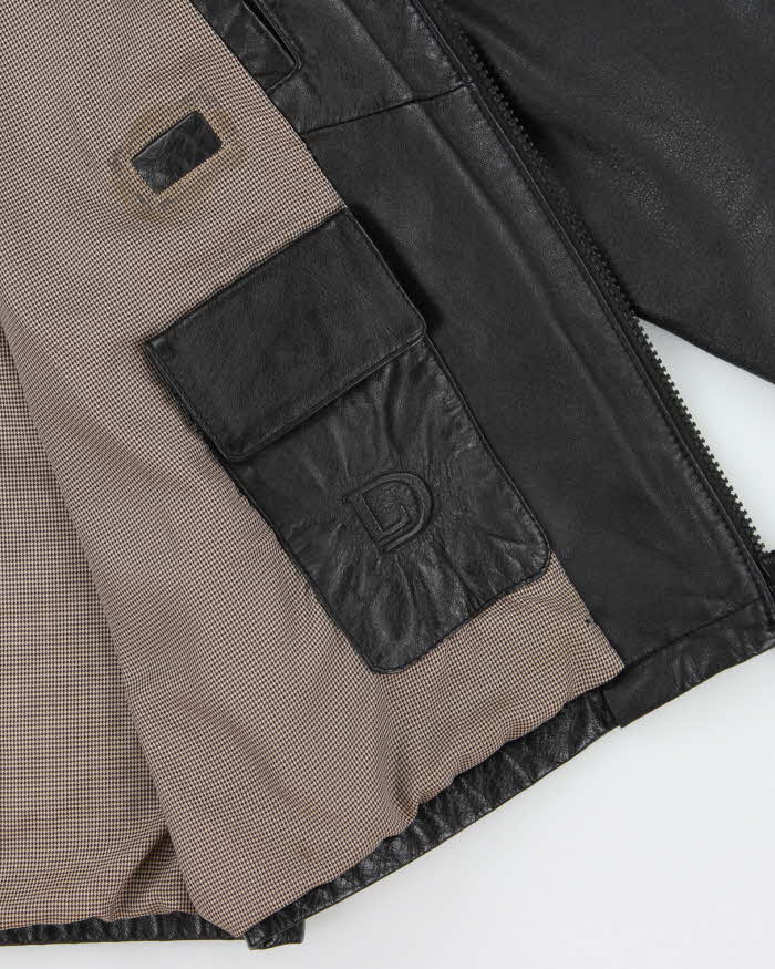 Vintage Y2K 00s Danier Leather Moto Harrington Jacket - L