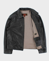 Vintage Y2K 00s Danier Leather Moto Harrington Jacket - L