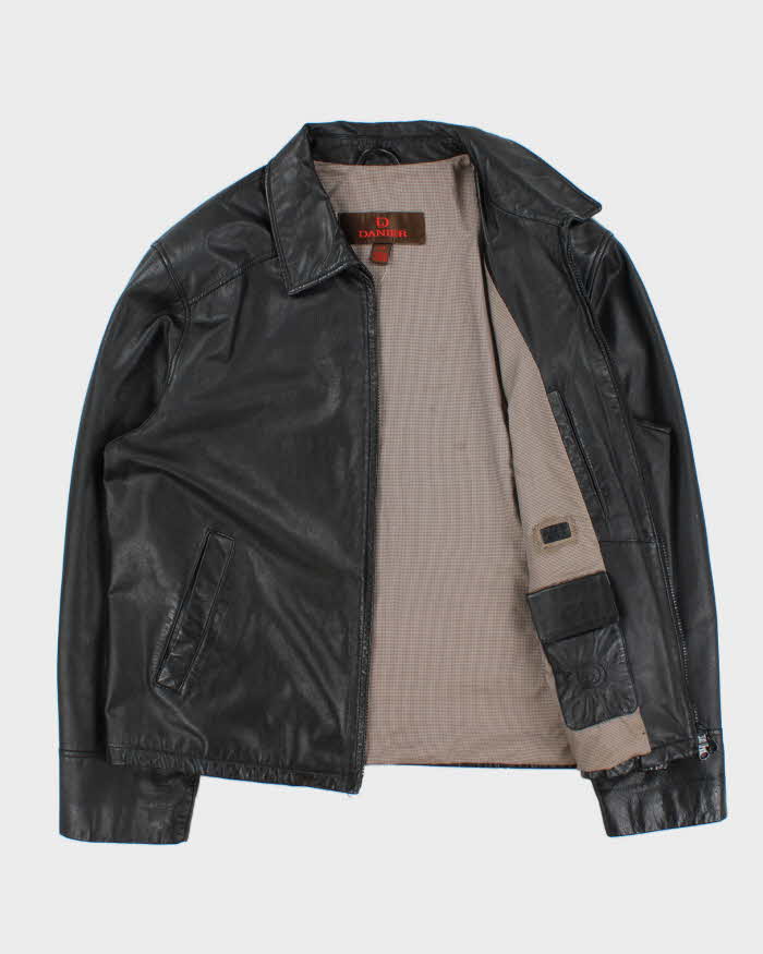 Vintage Y2K 00s Danier Leather Moto Harrington Jacket - L