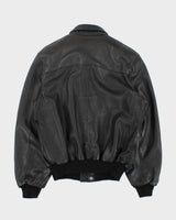 Vintage 1990s Roots Made In Canada Pebbled Leather Aviator Bomber Jacket - L