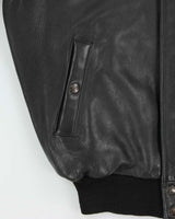 Vintage 1990s Roots Made In Canada Pebbled Leather Aviator Bomber Jacket - L