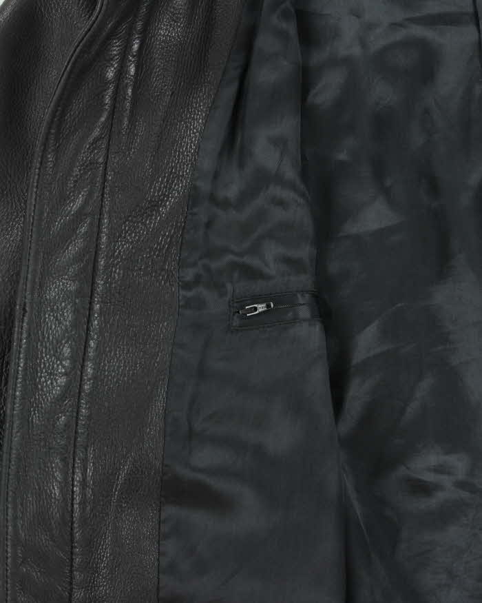 Vintage 1990s Roots Made In Canada Pebbled Leather Aviator Bomber Jacket - L