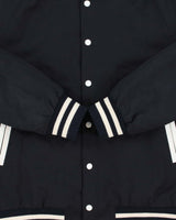 Sandro Paris Navy Wool Blend Striped Varsity Bomber Jacket - M