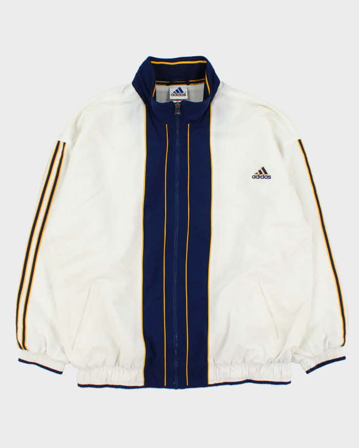 Vintage 1990s Adidas Three-Stripe Tri-Colour Soft Shell Windbreaker Jacket - XL
