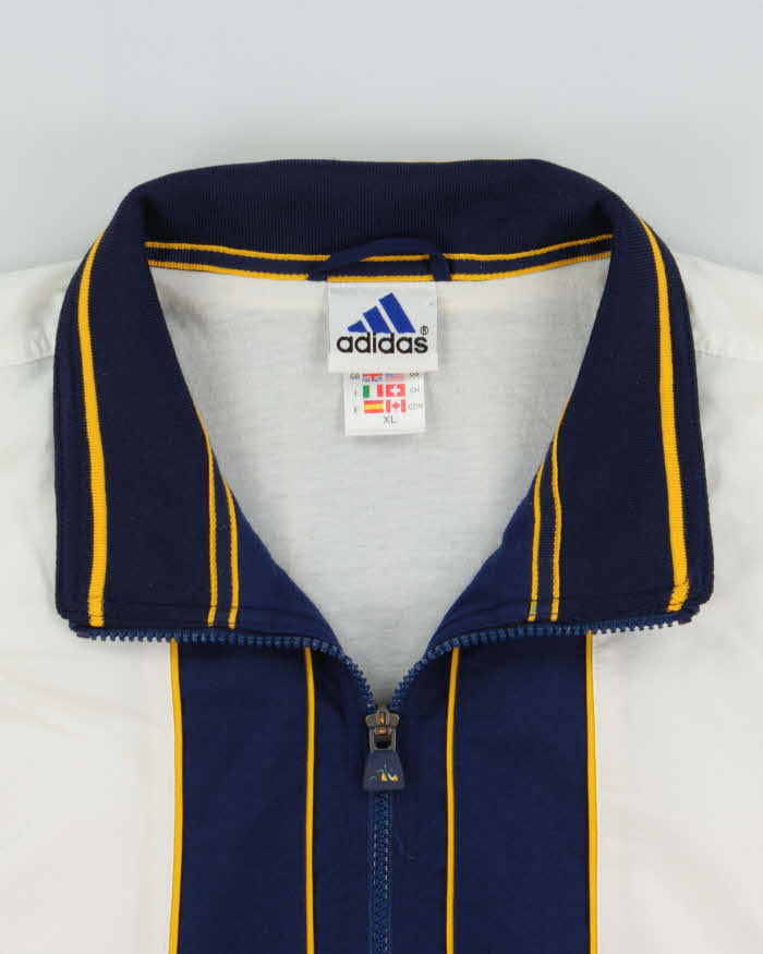 Vintage 1990s Adidas Three-Stripe Tri-Colour Soft Shell Windbreaker Jacket - XL