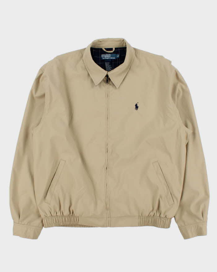 Vintage Y2K 00s Polo Ralph Lauren Bi-Swing Soft Shell Water-Repellent Harrington Jacket - L