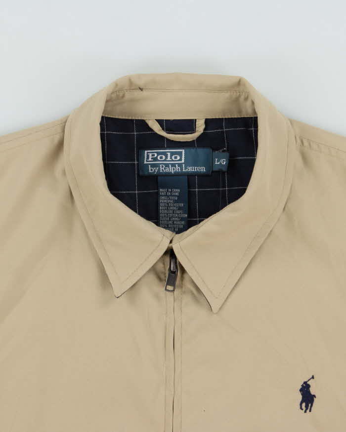 Vintage Y2K 00s Polo Ralph Lauren Bi-Swing Soft Shell Water-Repellent Harrington Jacket - L