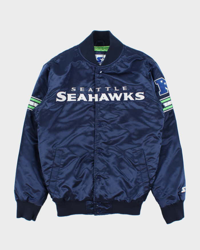 Vintage Starter Seattle Seahawks Embroidered NFL Satin Varsity Bomber Jacket - S