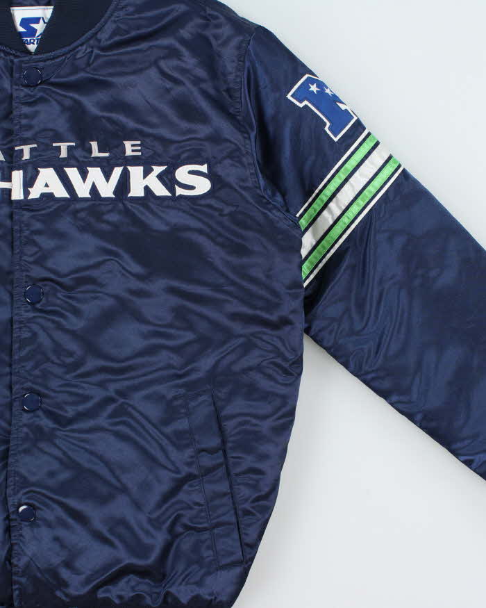Vintage Starter Seattle Seahawks Embroidered NFL Satin Varsity Bomber Jacket - S