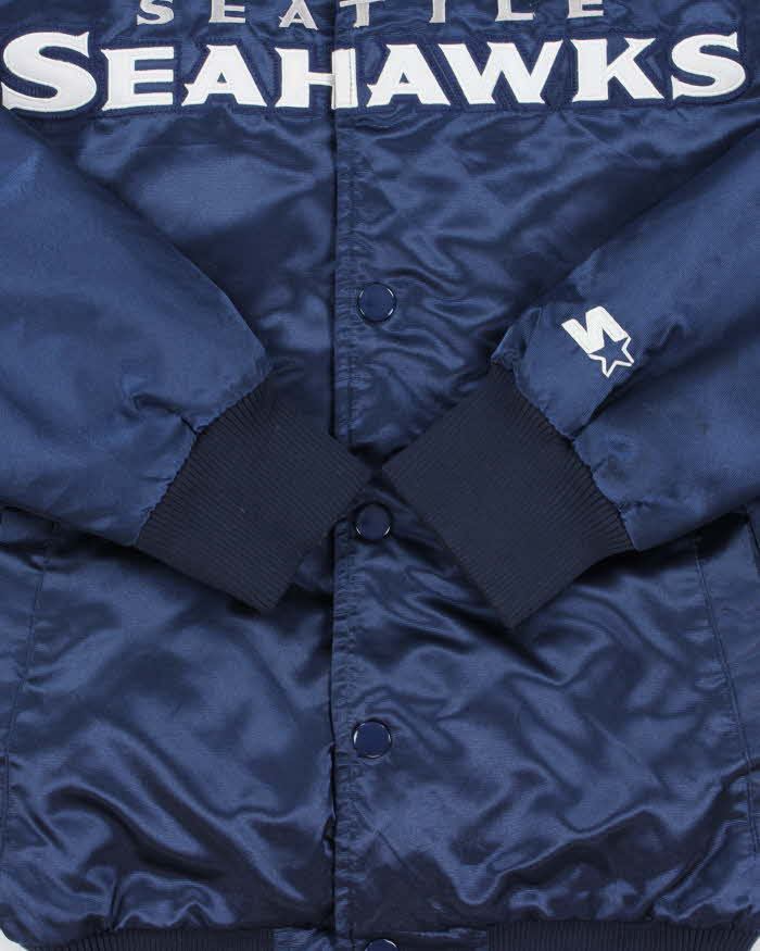 Vintage Starter Seattle Seahawks Embroidered NFL Satin Varsity Bomber Jacket - S