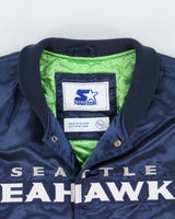 Vintage Starter Seattle Seahawks Embroidered NFL Satin Varsity Bomber Jacket - S