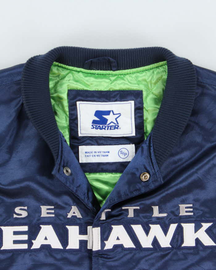 Vintage Starter Seattle Seahawks Embroidered NFL Satin Varsity Bomber Jacket - S
