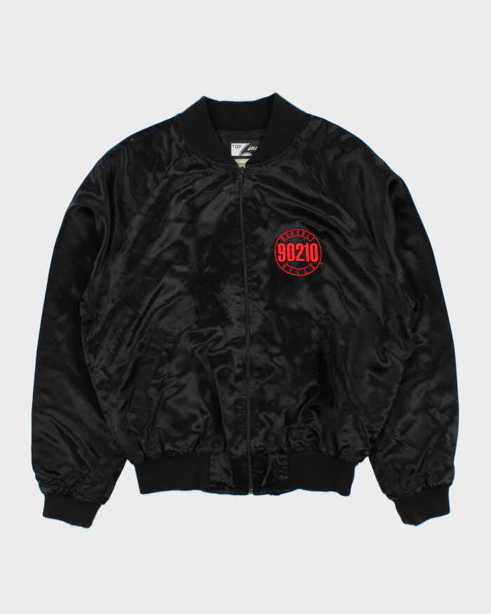 Vintage 1990 Beverley Hills 90210 Official TV Production Satin Made In USA Bomber Jacket - L