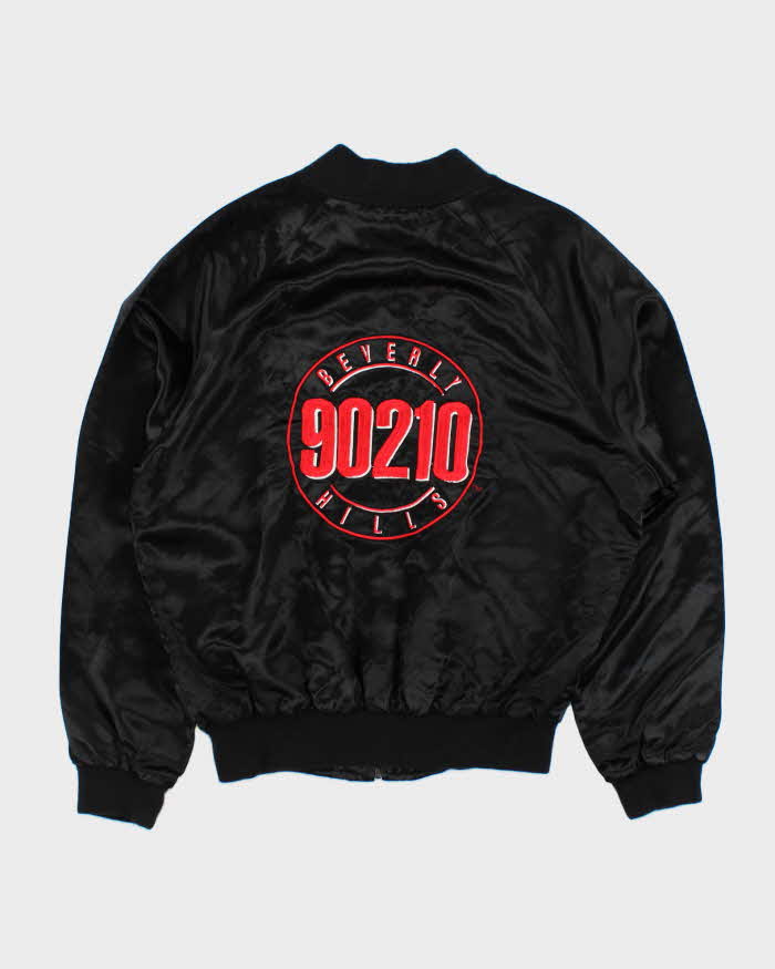 Vintage 1990 Beverley Hills 90210 Official TV Production Satin Made In USA Bomber Jacket - L