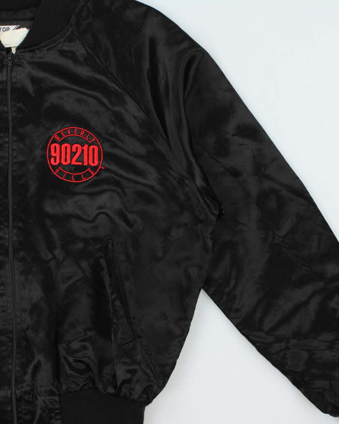 Vintage 1990 Beverley Hills 90210 Official TV Production Satin Made In USA Bomber Jacket - L
