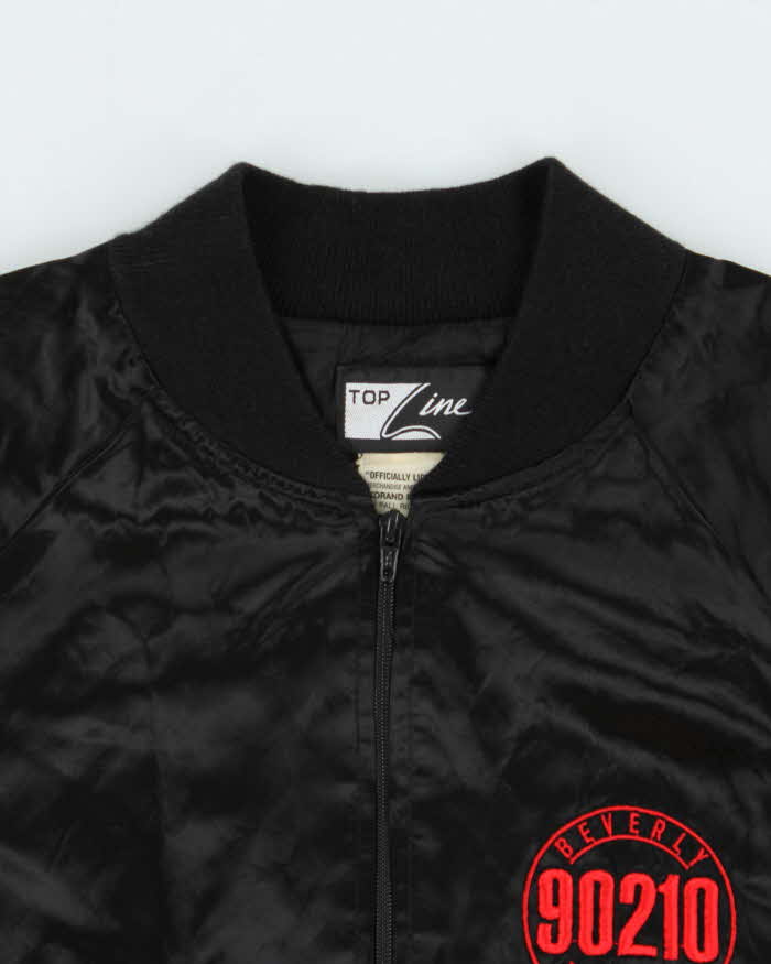 Vintage 1990 Beverley Hills 90210 Official TV Production Satin Made In USA Bomber Jacket - L