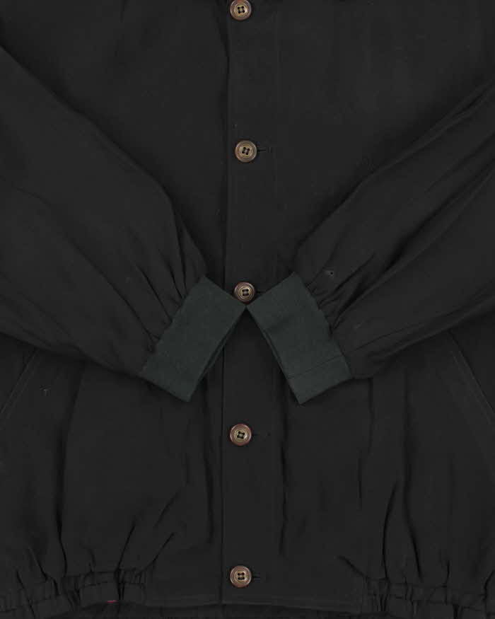 Vintage 1980s Valentino Jeans Pure Silk Collared Cropped Bomber Jacket - M