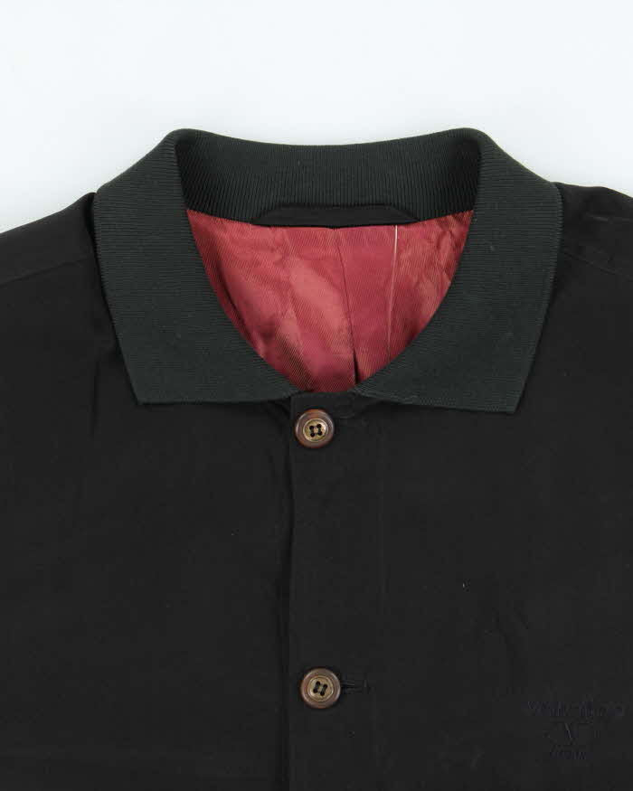 Vintage 1980s Valentino Jeans Pure Silk Collared Cropped Bomber Jacket - M