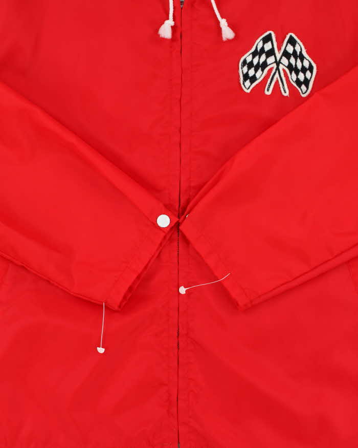 Vintage 1970s Sexton Made In Canada Lightweight Embroidered Hooded Racing Jacket - XL