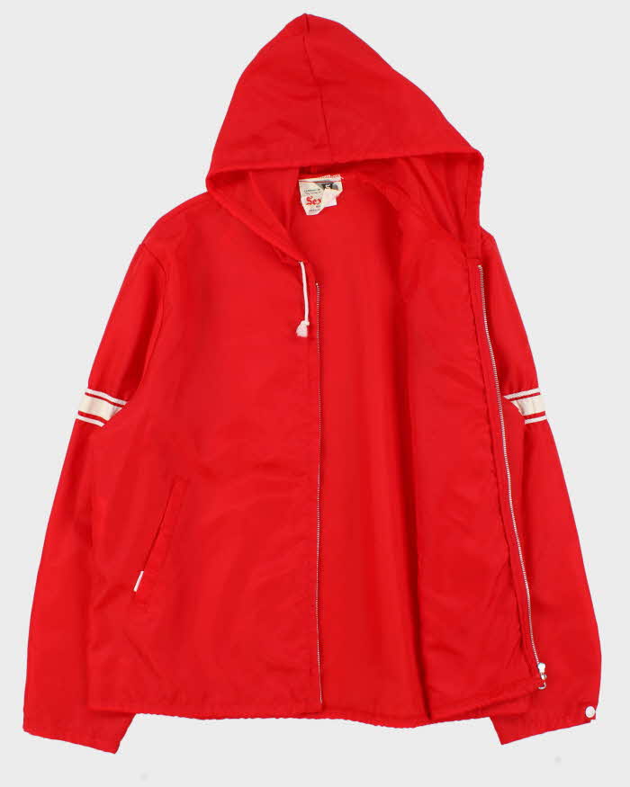 Vintage 1970s Sexton Made In Canada Lightweight Embroidered Hooded Racing Jacket - XL