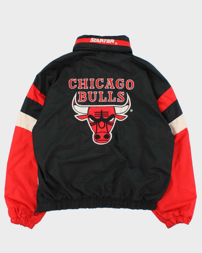 Vintage 1988 Starter Chicago Bulls NBA Half-Zip Pullover Shell Jacket - L