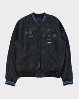 Vintage Diesel J-Fire Reversible Satin Patch Bomber Jacket - L