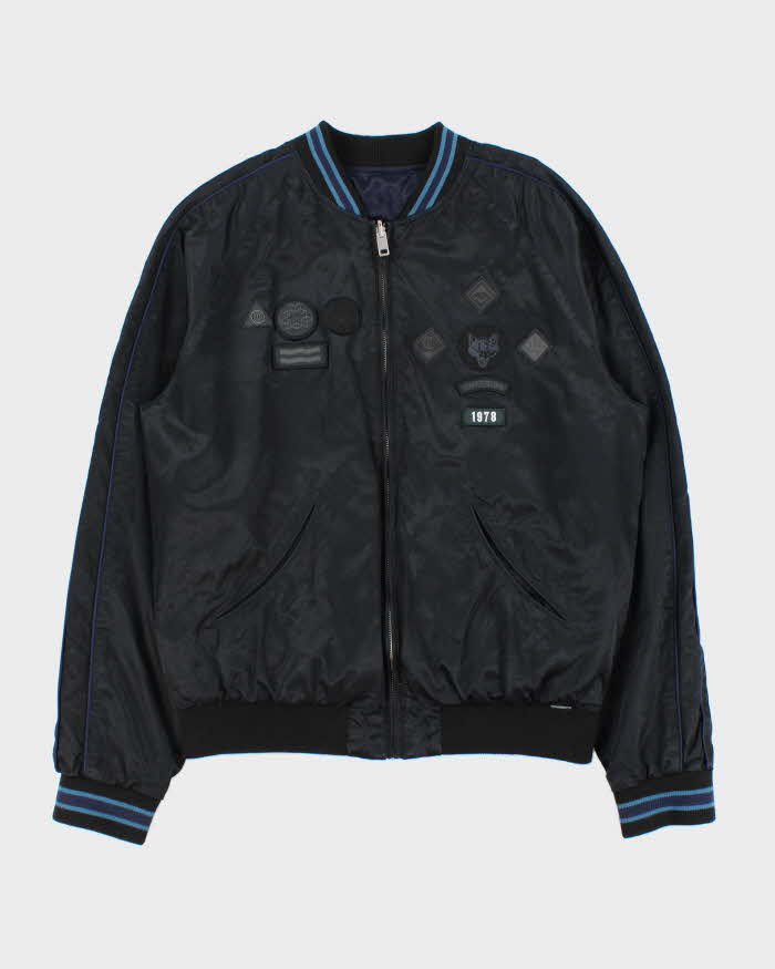 Vintage Diesel J-Fire Reversible Satin Patch Bomber Jacket - L