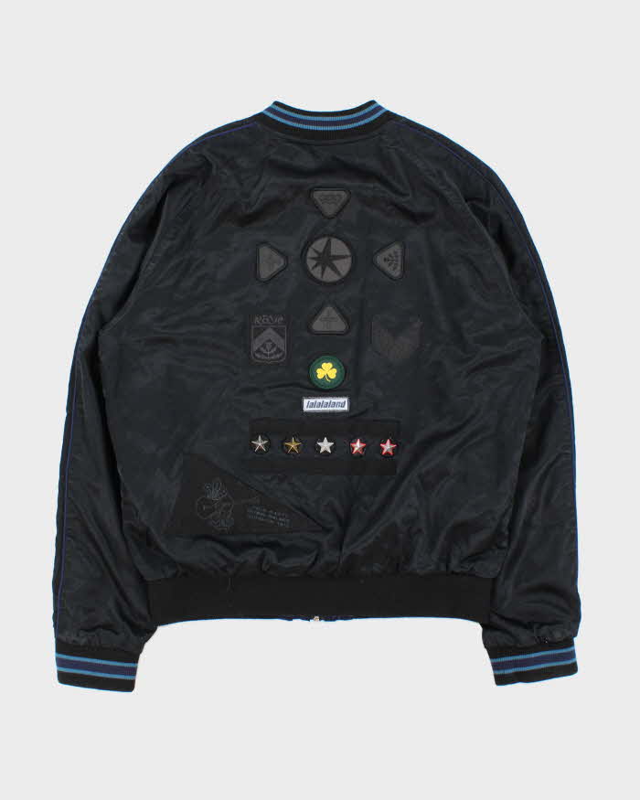 Vintage Diesel J-Fire Reversible Satin Patch Bomber Jacket - L