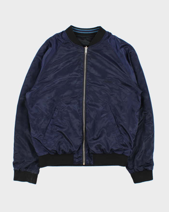 Vintage Diesel J-Fire Reversible Satin Patch Bomber Jacket - L