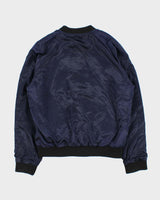 Vintage Diesel J-Fire Reversible Satin Patch Bomber Jacket - L