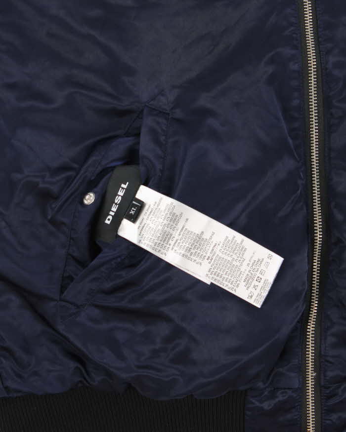 Vintage Diesel J-Fire Reversible Satin Patch Bomber Jacket - L