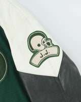 Vintage 1980s College Football Rebels Captain Wool Leather TBS Made In Canada Varsity Bomber Jacket - XXL