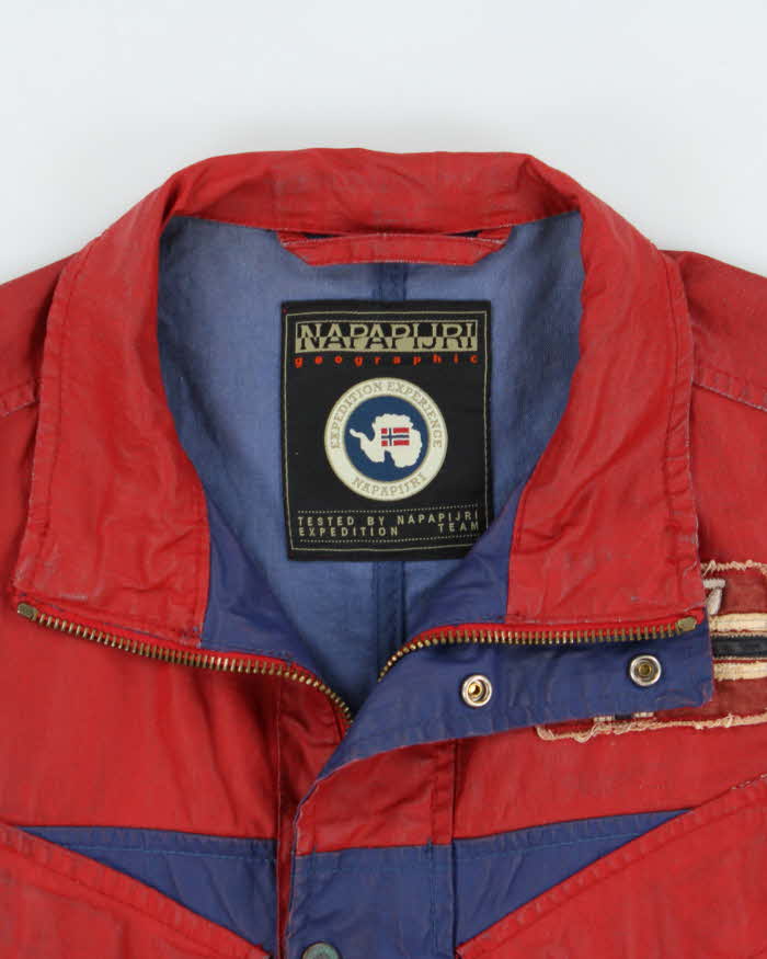 Vintage Napapijri Jacket Linen Waxed Cotton Exploration Jacket - L