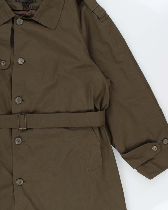 Vintage 1990s Pierre Cardin Khaki Double Breasted Weatherproof Insulated Trench Coat - XXL