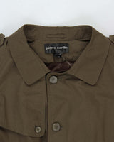Vintage 1990s Pierre Cardin Khaki Double Breasted Weatherproof Insulated Trench Coat - XXL
