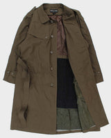 Vintage 1990s Pierre Cardin Khaki Double Breasted Weatherproof Insulated Trench Coat - XXL