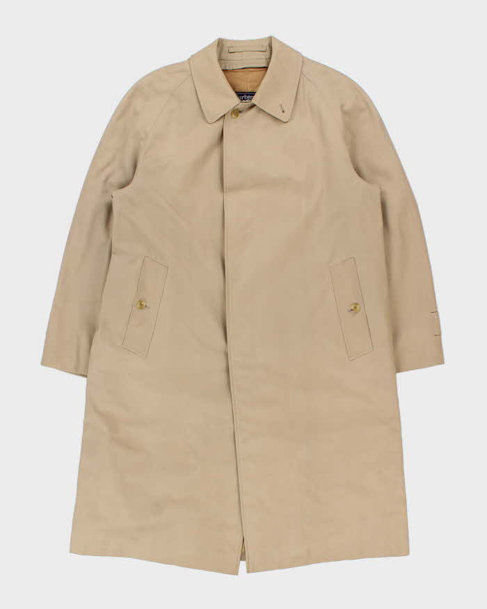 Vintage 1990s Burberry Wool Insulated Nova Check Lined Weatherproof Classic Mac - L