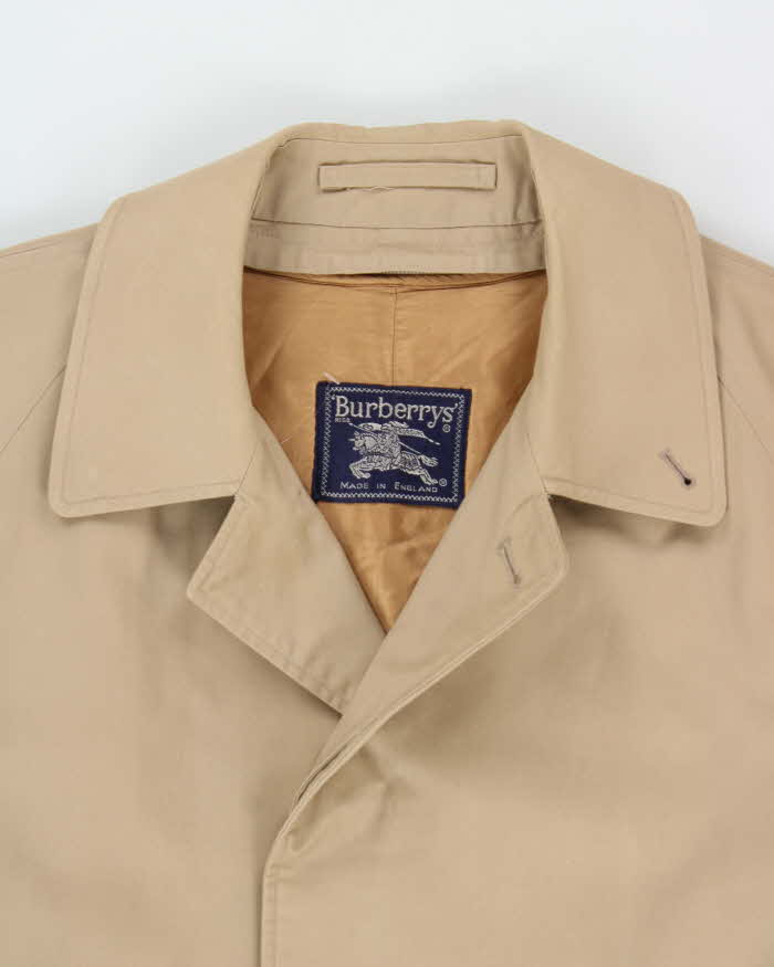 Vintage 1990s Burberry Wool Insulated Nova Check Lined Weatherproof Classic Mac - L
