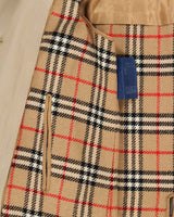 Vintage 1990s Burberry Wool Insulated Nova Check Lined Weatherproof Classic Mac - L