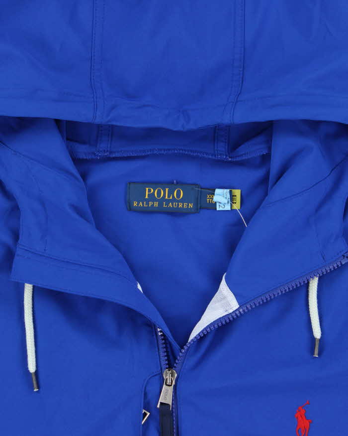 Vintage Polo Ralph Lauren Cobalt Soft Shell Hooded Windbreaker Jacket - XXL