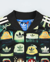 Vintage Adidas Originals Superstar Heel Print Bomber Track Jacket - XL