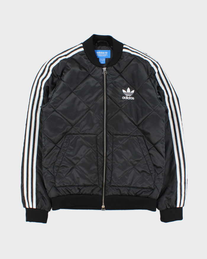 Vintage Adidas Originals Diamond Quilted Satin Shell Bomber Jacket - S
