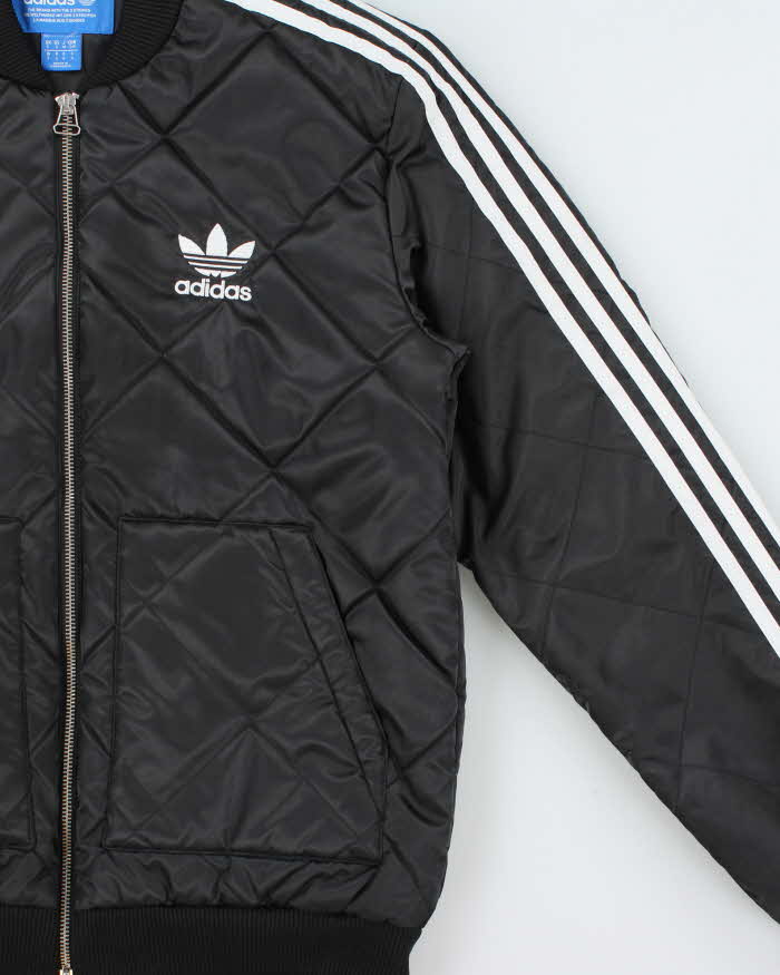 Vintage Adidas Originals Diamond Quilted Satin Shell Bomber Jacket - S