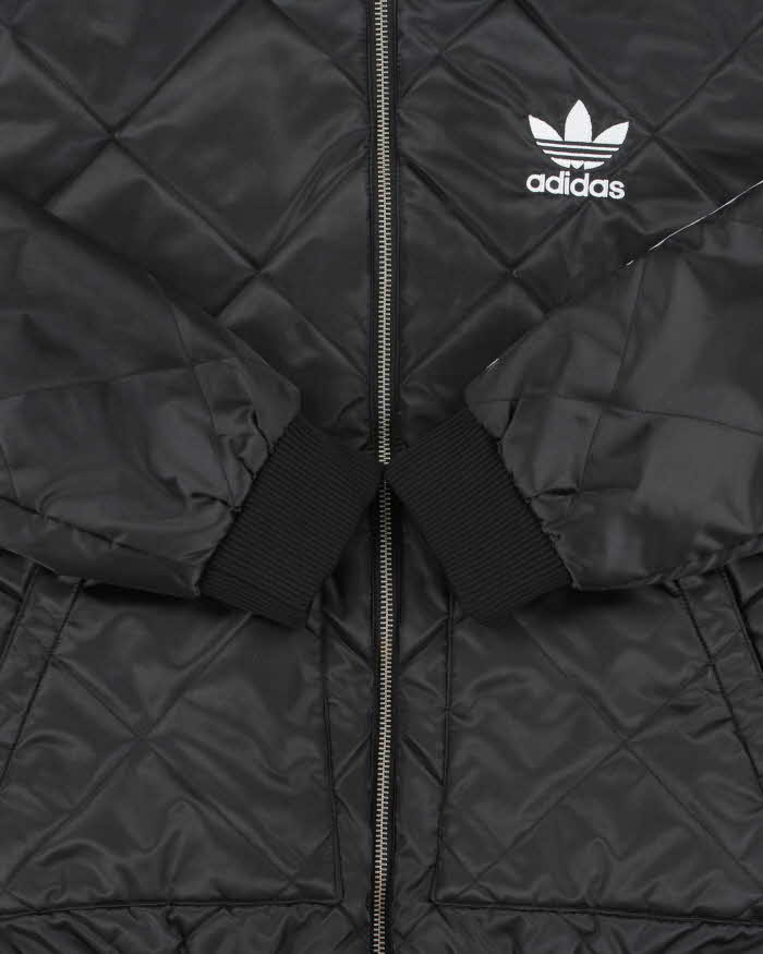 Vintage Adidas Originals Diamond Quilted Satin Shell Bomber Jacket - S