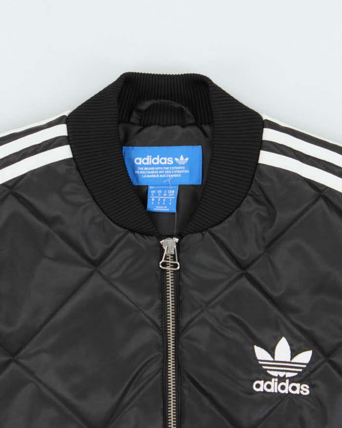 Vintage Adidas Originals Diamond Quilted Satin Shell Bomber Jacket - S