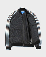 Vintage Adidas Originals Diamond Quilted Satin Shell Bomber Jacket - S